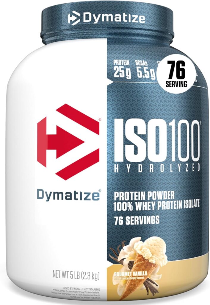 Dymatize ISO100 Protein Powder, 100% Whey Isolate, Gourmet Vanilla